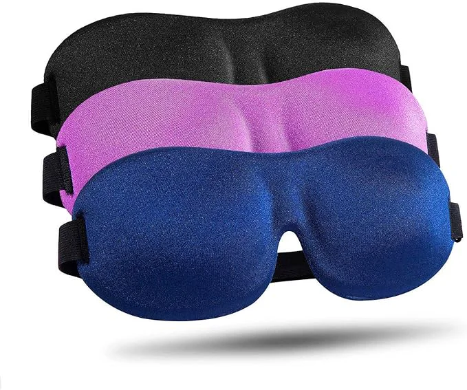 Classic LKY DIGITAL Sleep Mask for Side Sleeper 3 Pack Night Blindfold for Men Women Comfortable