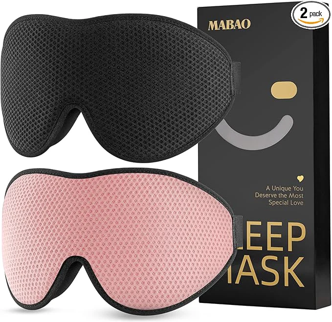 Specialty MABAO 2 Packs Sleep Mask for Side Sleeper Eye Mask for Sleeping Women Men Luxury