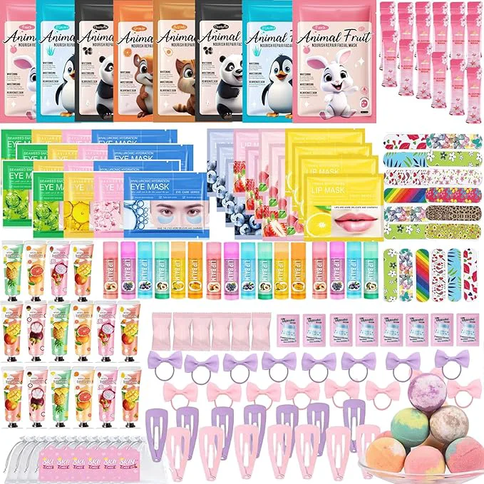 Optimized 224PCS Spa Party Supplies for Girls Spa Party Favors Include Face Masks Modern