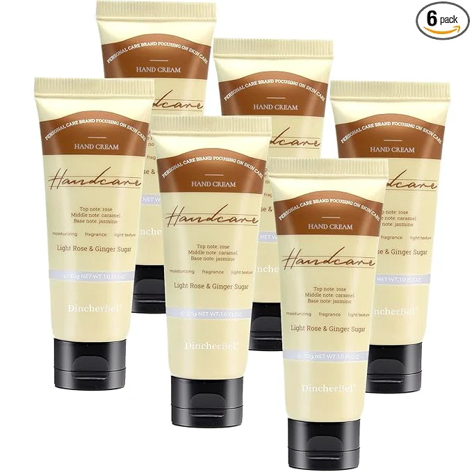 Modern DincherBel 6 Pack Travel Size Hand Cream Set – 1 oz Moisturizing Lotion Fashionable