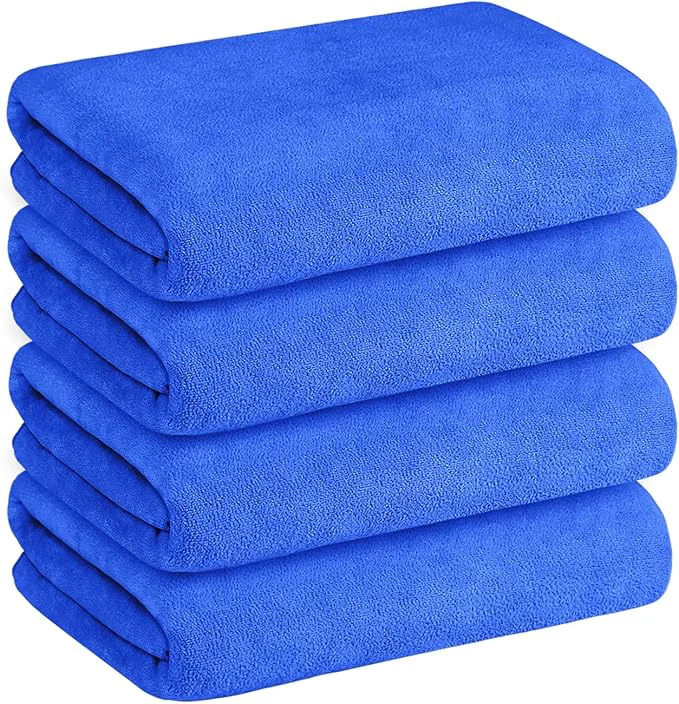 Exclusive JML Microfiber Bath Towels Extra Large Bathroom Towel Set Dark Blue Natural