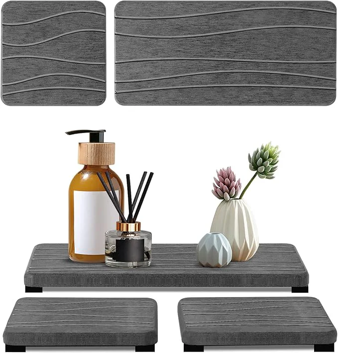 High-Grade 3PCS Water Absorbing Stone Tray Fast Drying Stone Sink Tray Stones Soap Trays Proven