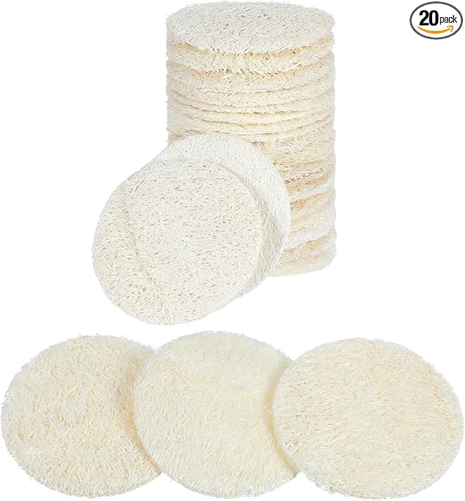 Elegant Nogeqi 20 Pcs Natural Loofah Sponge Pads Efficient