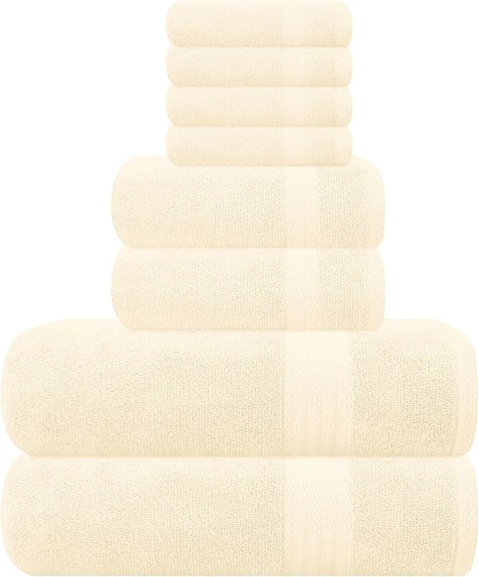 Smart GLAMBURG Ultra Soft 8-Piece Towel Set High-Grade