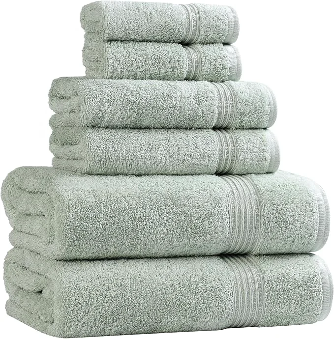 Exclusive Superior Egyptian Cotton 6-Piece Towel Set Bathroom Essentials Towels Fine