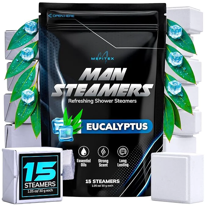 Green Shower Steamers for Men Minimalist