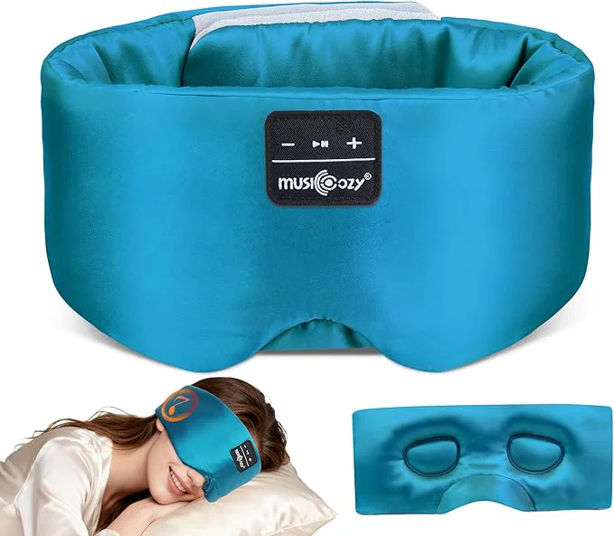 Easy-to-Use MUSICOZY 3D Silk Bluetooth Sleep Mask Headphones Mulberry Silk Eye Mask Detailed