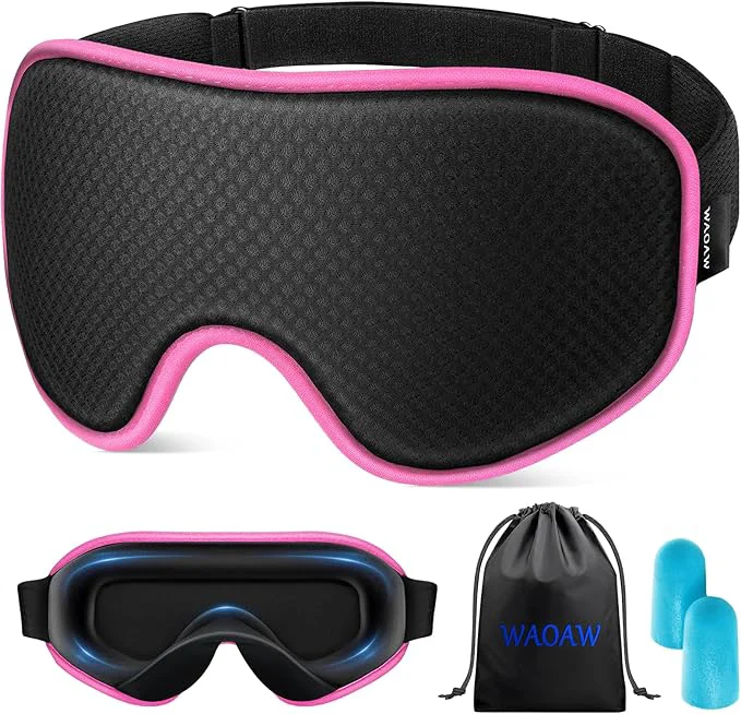 Premium WAOAW Sleep Mask for Men Women Blackout Eye Masks for Sleep Official