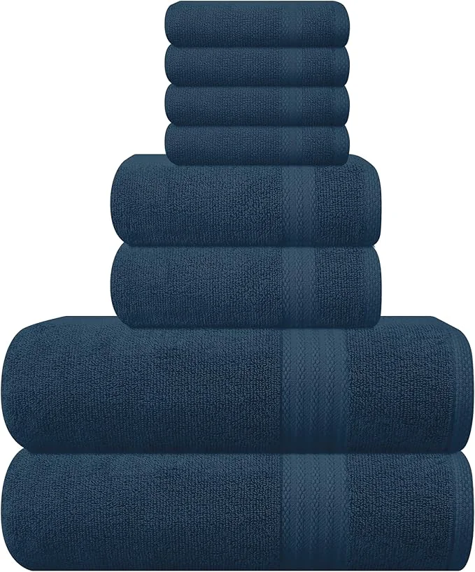 Relaxed GLAMBURG Ultra Soft 8-Piece Towel Set Modern