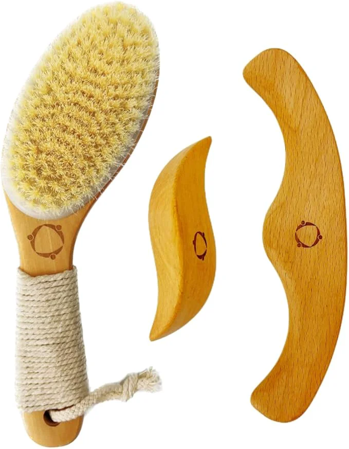 Flexible Dry Brushing Body Brush for Lymphatic Drainage-Vegan Dry Brush Effective