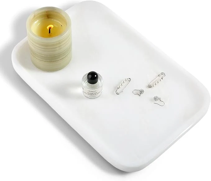 Responsible Karibiber Vanity Tray 11.8inch Marble Bathroom Tray Enhanced