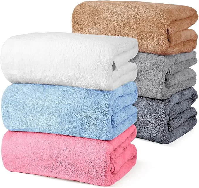 Environmentally Friendly VitalCozy Set of 6 Large Bath Towels Specialty
