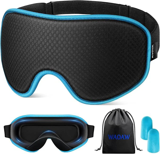 Official WAOAW Sleep Mask for Men Women Blackout Eye Masks for Sleep Eco-Friendly