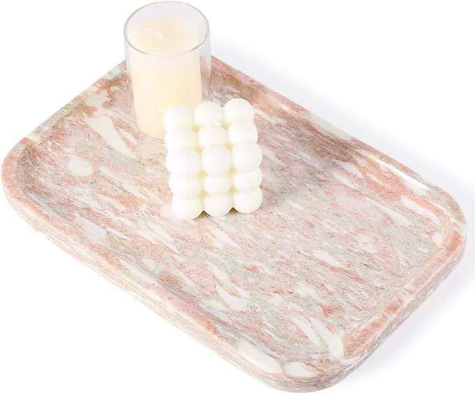 Sustainable Karibiber Marble Vanity Tray Marble Bathroom Tray Countertop Decorative Tray Excellent