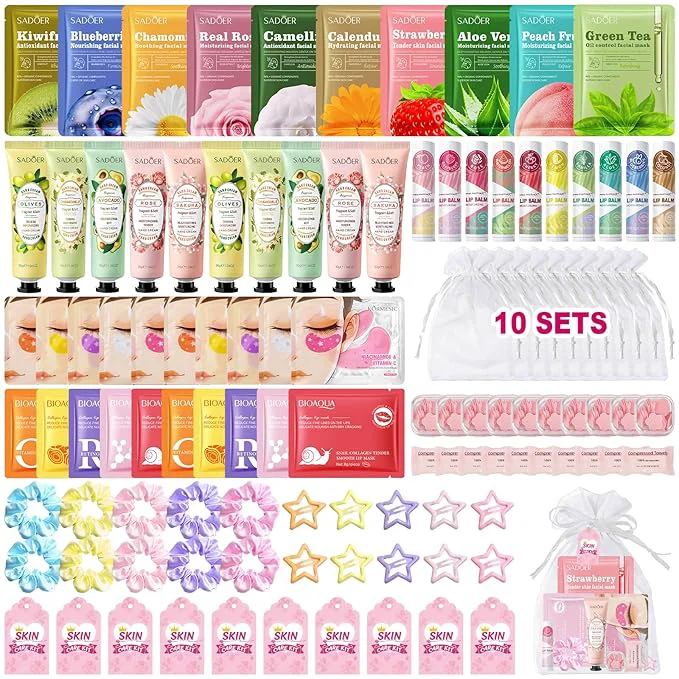 Responsible 110 PCS Spa Party Supplies for Girls Includes Face Masks Hand Cream Lip Balm Luxury