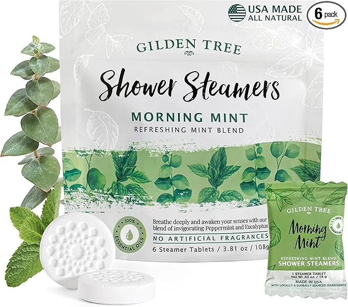 High-Quality Gilden Tree Shower Steamers Aromatherapy Peppermint Eucalyptus Essential Oils Recyclable