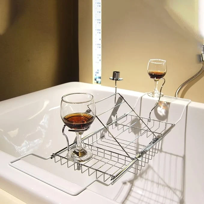 Selected HLS Bathtub Tray Caddy for Luxury Bath Expandable Extra Wide Bath Tub Tray Innovative