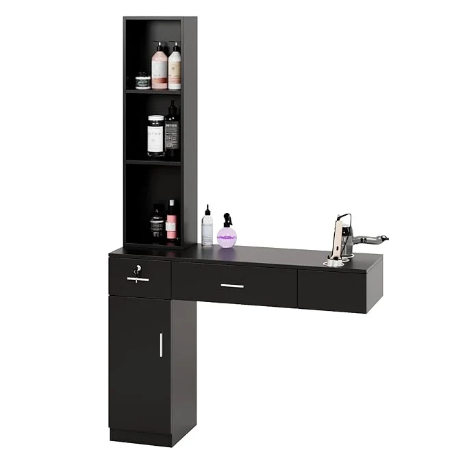 Secure OmySalon Wall Mount Barber Stations Salon Stations Casual