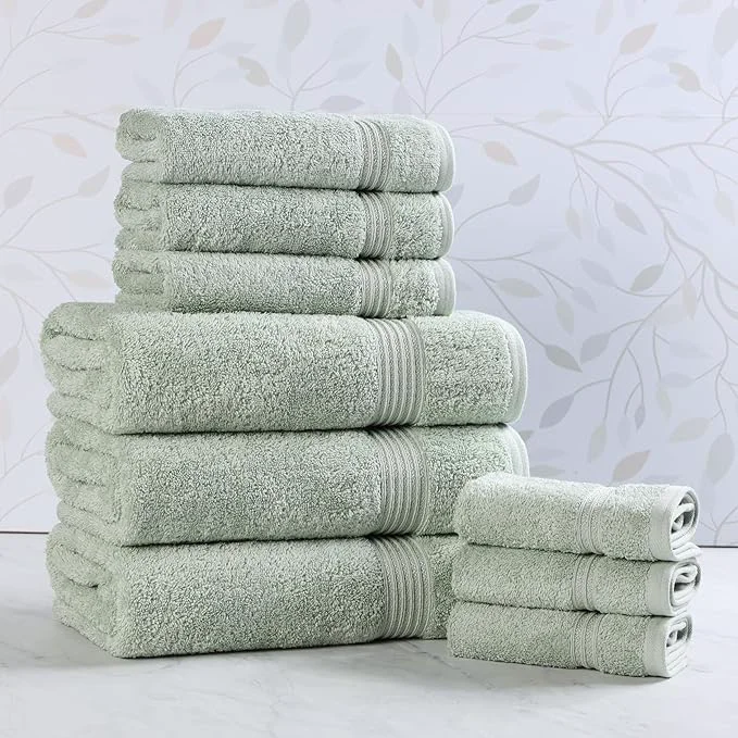 Safe Superior Egyptian Cotton 9-Piece Towel Set Guest Bath Decor Essentials Advanced