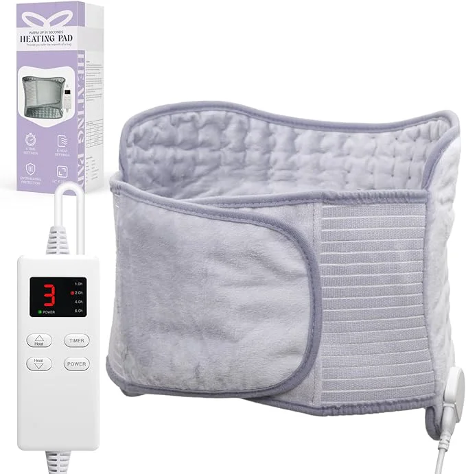 Efficient Heating Pad for Back and Shoulder Pain 6 Temperature Levels 4 Auto-Off Timers Flexible