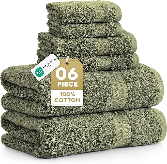 Innovative LANE LINEN Luxury Cotton Bath Towel Pack of 6 Casual