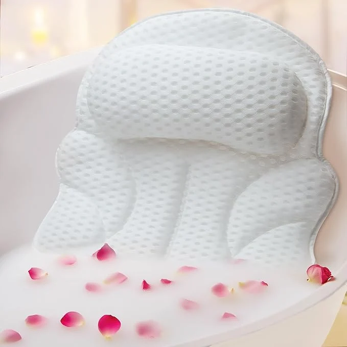 Exclusive Bath Pillows for Tub – 4D Air Mesh Bathtub Pillow Top-Quality