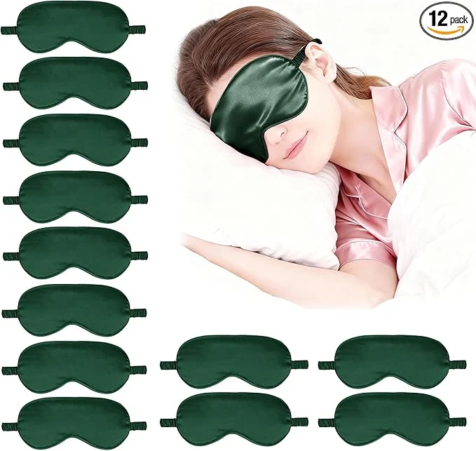 Natural 12PACK Silky Sleep Masks Satin Eye Mask Silk Eyes Cover Unique