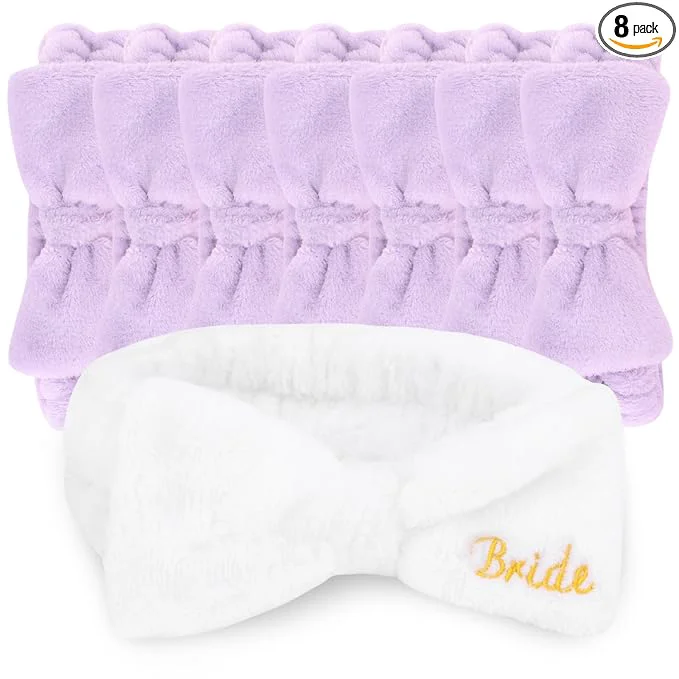 Responsible CIEHER 8 Pack White Purple Spa Headband Prestigious