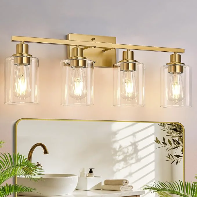 Convenient MOKATNG 4-Light Bathroom Light Fixtures Vanity Light Selected
