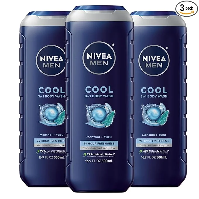 Flexible NIVEA MEN Cool Body Wash Icy Menthol and Yuzu Scent 3-in-1 Men’s Body Wash Fine