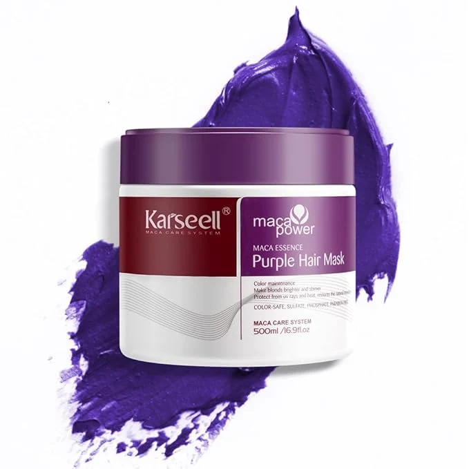 Trendy Karseell Purple Hair Mask 16.90 oz Blonde Hair Neutralizes Brass High-Grade