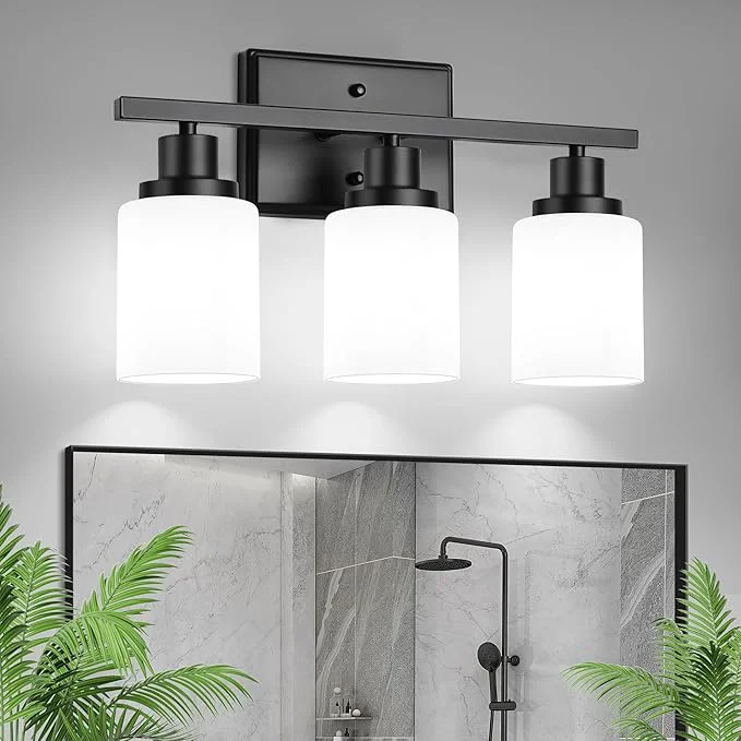 Sustainable Ascher Bathroom Light Fixtures 3-Light Vanity Light Over Mirror Modern Matte High-Grade