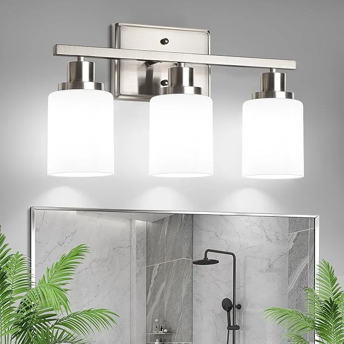 Selected Ascher Bathroom Light Fixtures 3-Light Vanity Light Over Mirror Modern Next-Generation