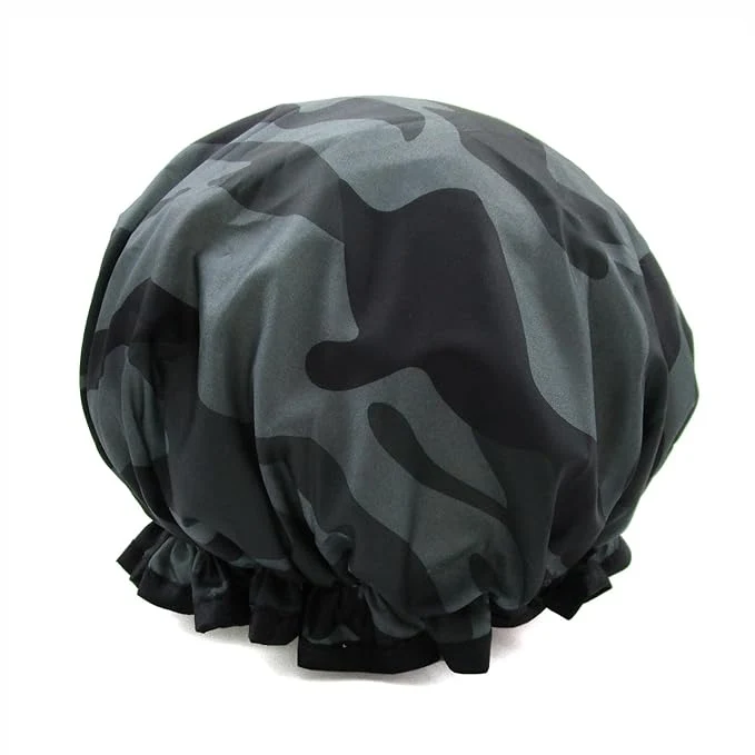 Effective Shower Cap for Women Men Shower Hat Waterproof-Double Layer-Reusable Elastic Breathable