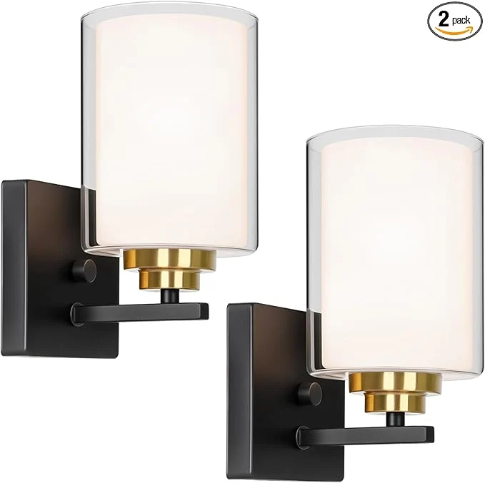 Solid Set of 2 Wall Sconces for Bathroom Modern Vanity Light Fixtures Farmhouse Crafted