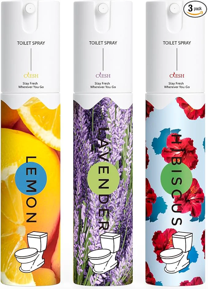Modern Travel Size Toilet Spray Bathroom Odor Eliminator 3 Pack 1 fl oz Each High-Performance