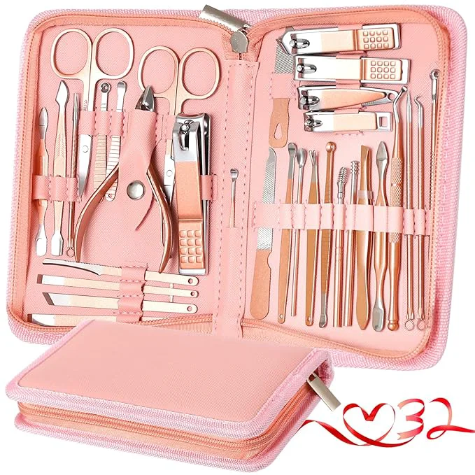 Classic Manicure Set Pedicure Kit Womens Nail Clippers Set 32 in 1 Professional Excellent