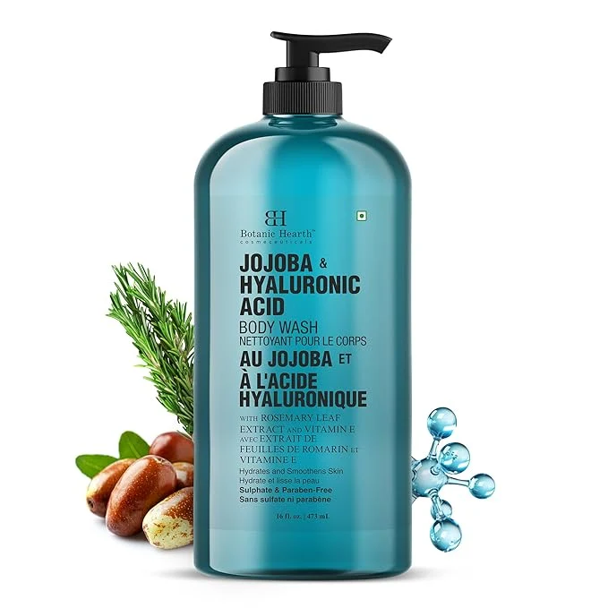 Effective Botanic Hearth Jojoba Hyaluronic Acid Body Wash – Moisturizing Shower Gel Unique