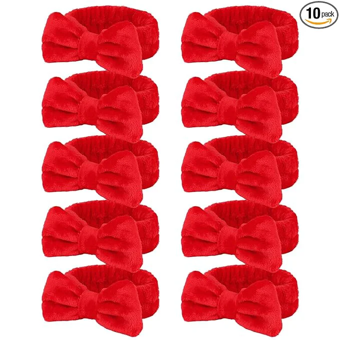 Long-Lasting Casoty 10 Pcs Red Makeup Headbands Hair Band Flexible
