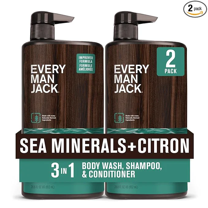 Smart Every Man Jack Sea Minerals Citron Hydrating Mens 3-in-1 All Over Wash Environmentally Friendly