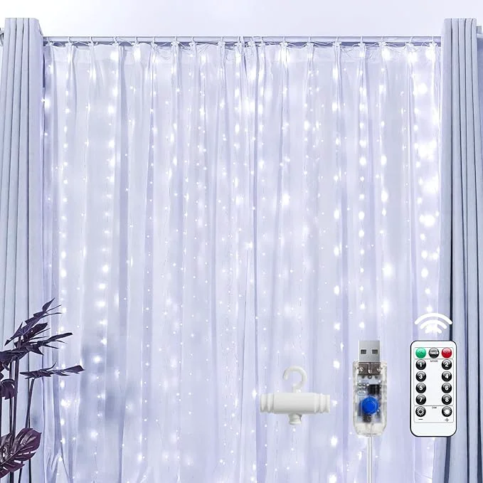 Specialty Brightown 300 LED Fairy Curtain Lights 9.8ft x 9.8ft String Lights USB Plug Safe