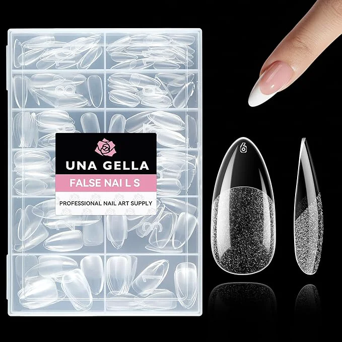 Durable UNA GELLA Almond Nail Tips Clean