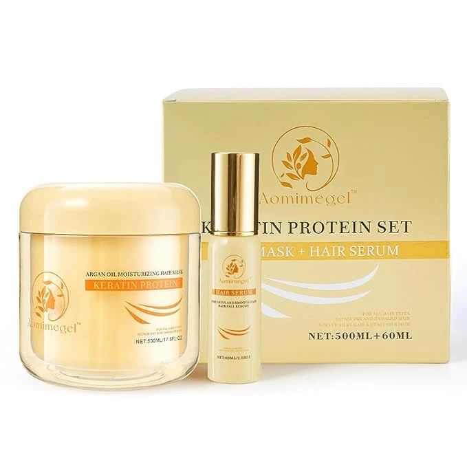 High-Performance Hair Mask Argan Oil Set Deep Repair Conditioning Collagen Hair Treatment Casual