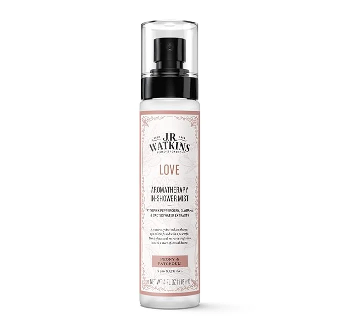 Authentic J.R. Watkins Love Aromatherapy in-Shower Mist Natural Peony Patchouli Efficient