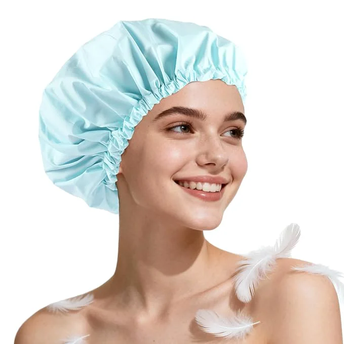 Solid Years Calm Shower Cap for Women Waterproof Reusable – 27g Ultra Lightweight Practical