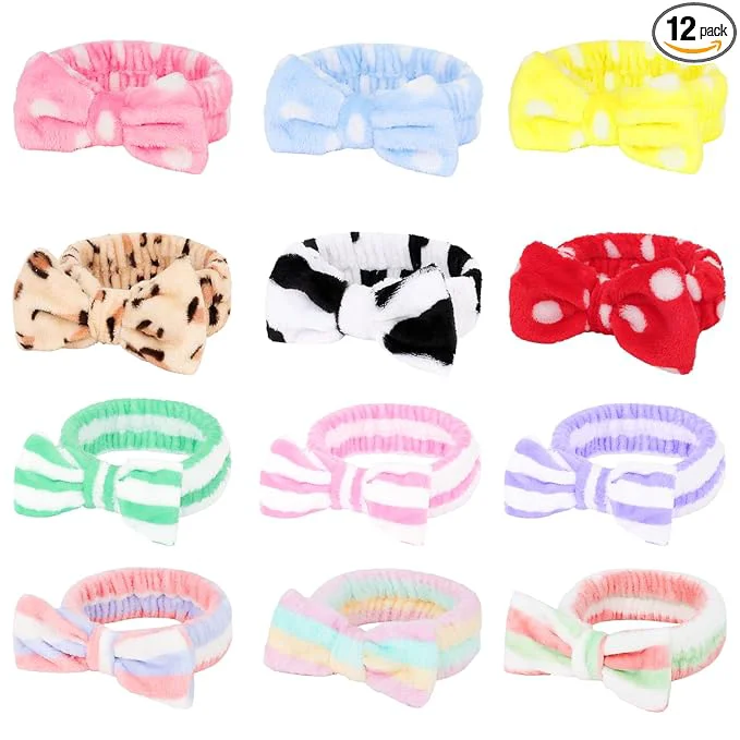 Efficient Casoty 12 Pcs Spa Headbands Skin Care Headband Soft Coral Fleece Makeup Head Smooth
