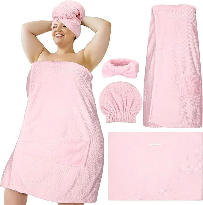 Premium Material Tigeen Plus Size Towel Wrap for Women Spa Robe Set Original Design