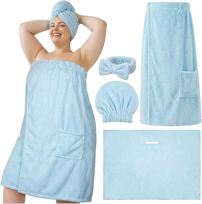 Contemporary Tigeen Plus Size Towel Wrap for Women Spa Robe Set Original