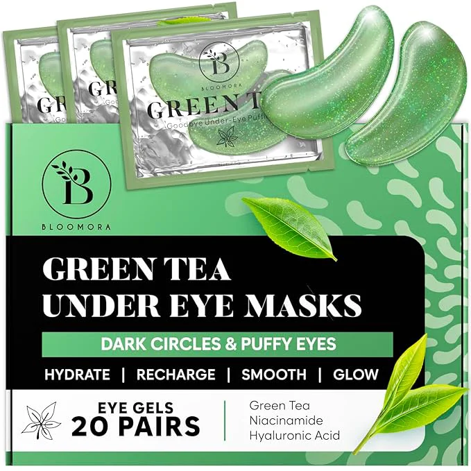Environmentally Friendly BLOOMORA Green Tea Under Eye Patches Crafted