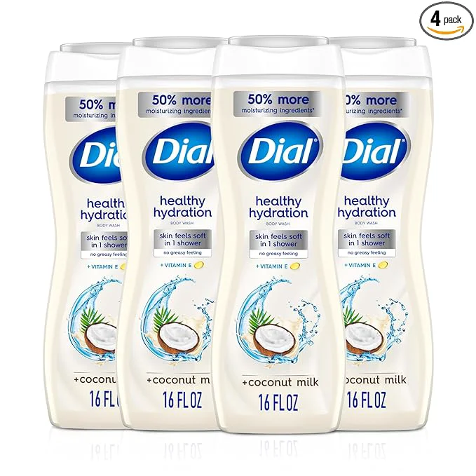 High-End Dial Body Wash Healthy Hydration Coconut Milk Vitamin E 16 fl oz Leaves Top-Quality
